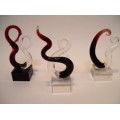 Glazen sculptuur Adagio 15 cm hoog set van 3 stuks (PMED28301DE)